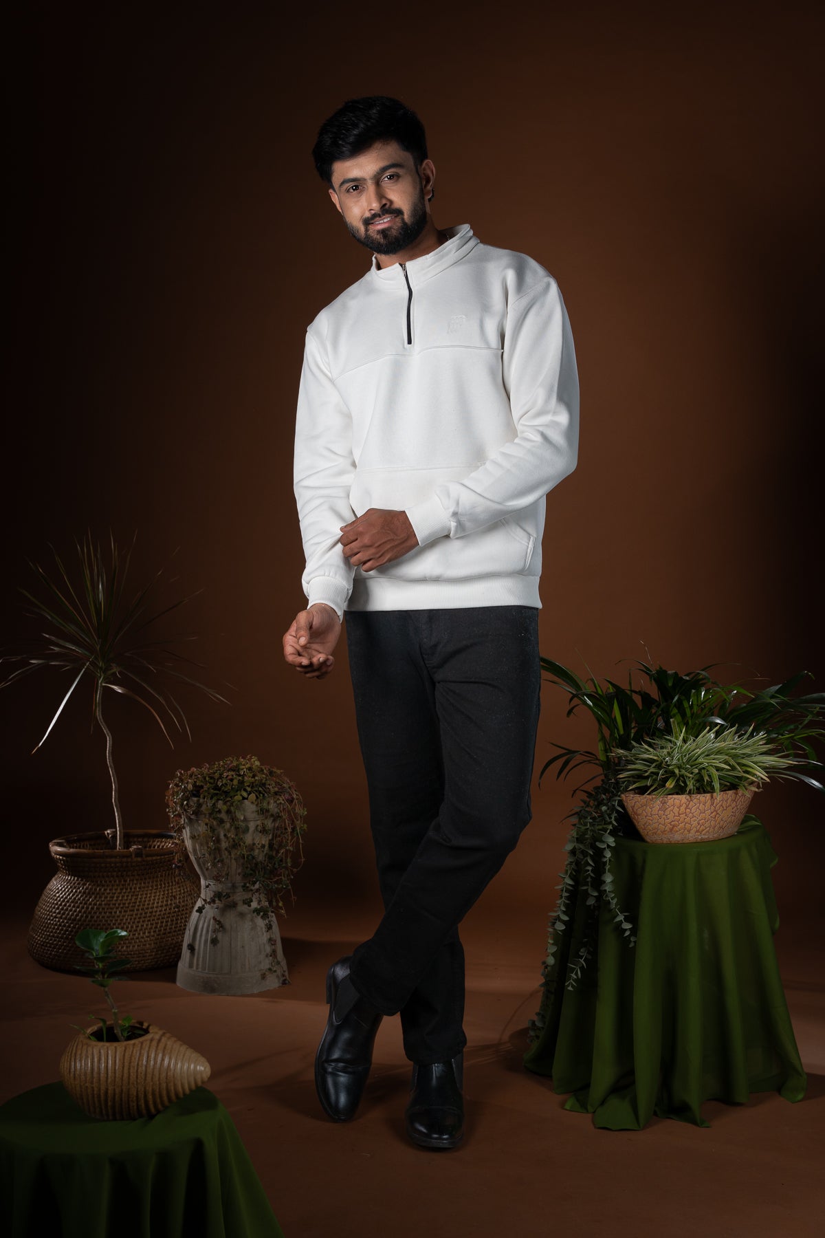 Otter Half Zipper Jacket - Off White