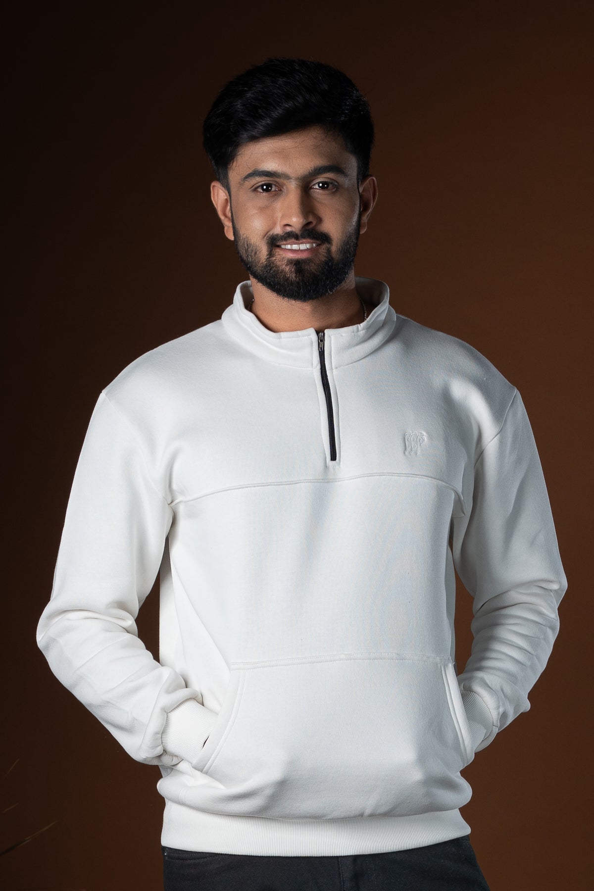 Otter Half Zipper Jacket - Off White