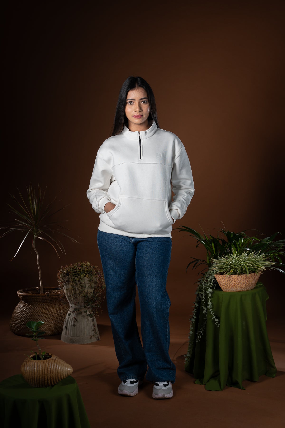 Otter Half Zipper Jacket - Off White