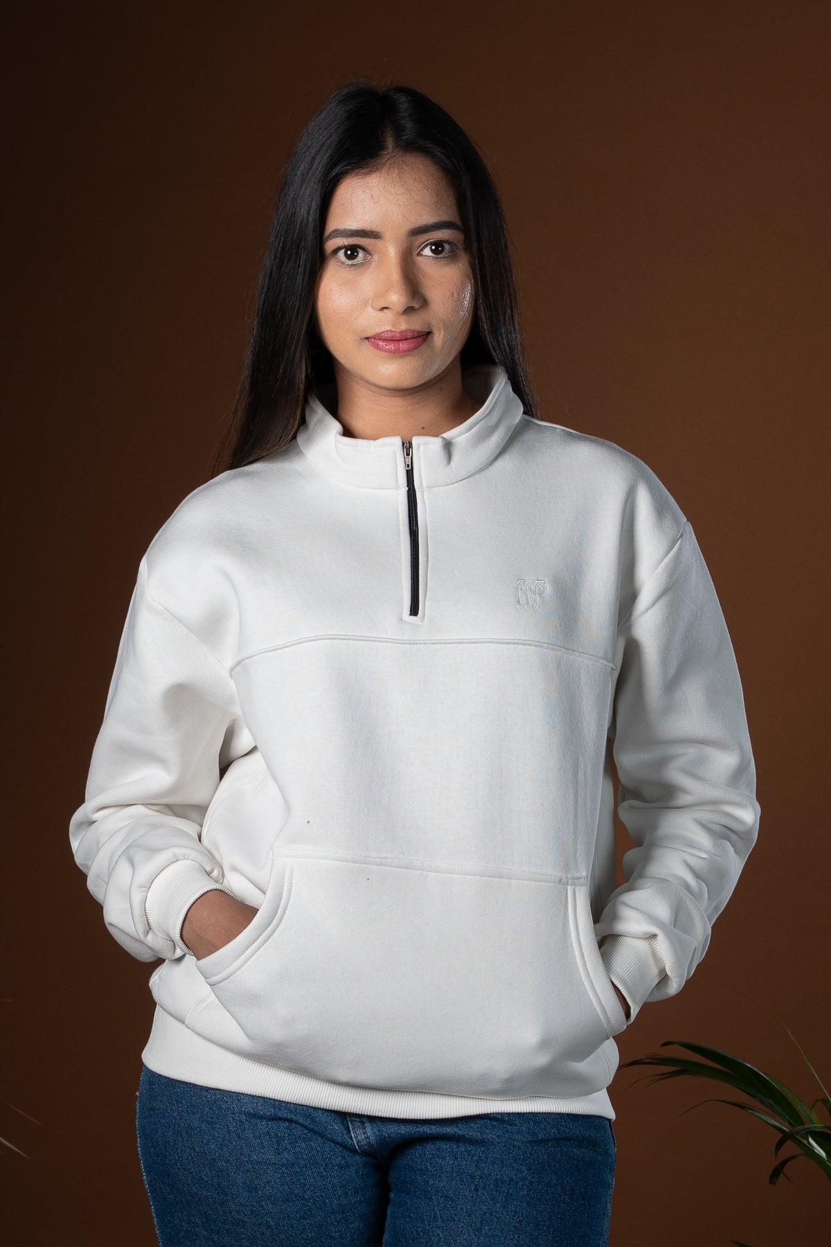 Otter Half Zipper Jacket - Off White