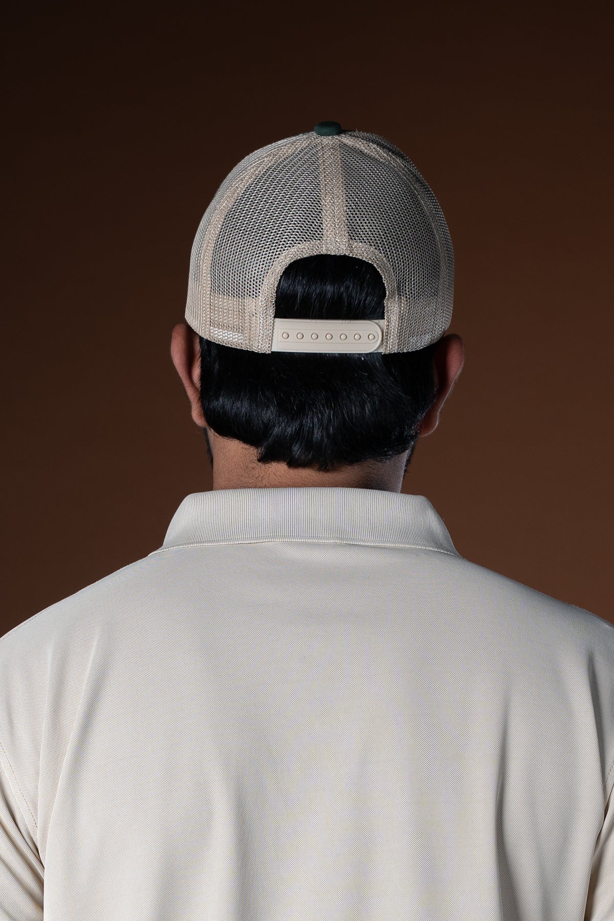 Kuruba Trucker Cap - Dry Fit & Mesh - Beige+Green