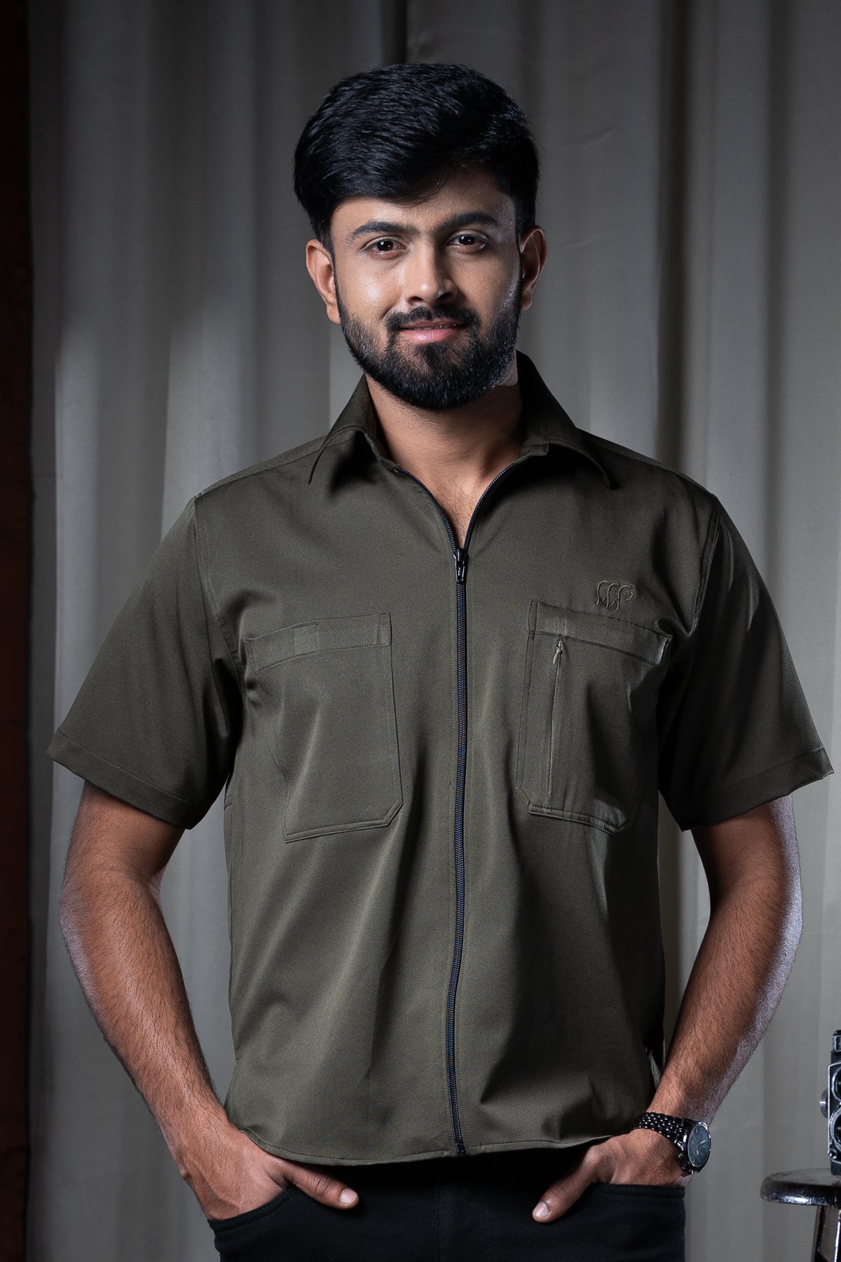 Kabini Half Sleeve Shirt - Dry Fit Bottle Green