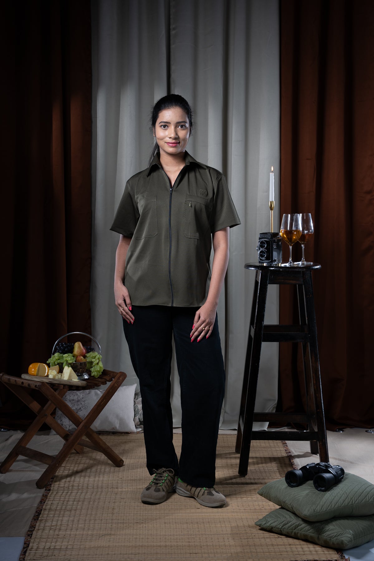 Kabini Half Sleeve Shirt - Dry Fit Bottle Green