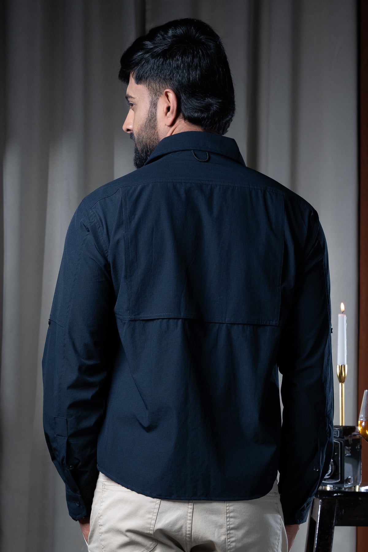 Bhadra Full Sleeve Shirt - Dry Fit Navy Blue