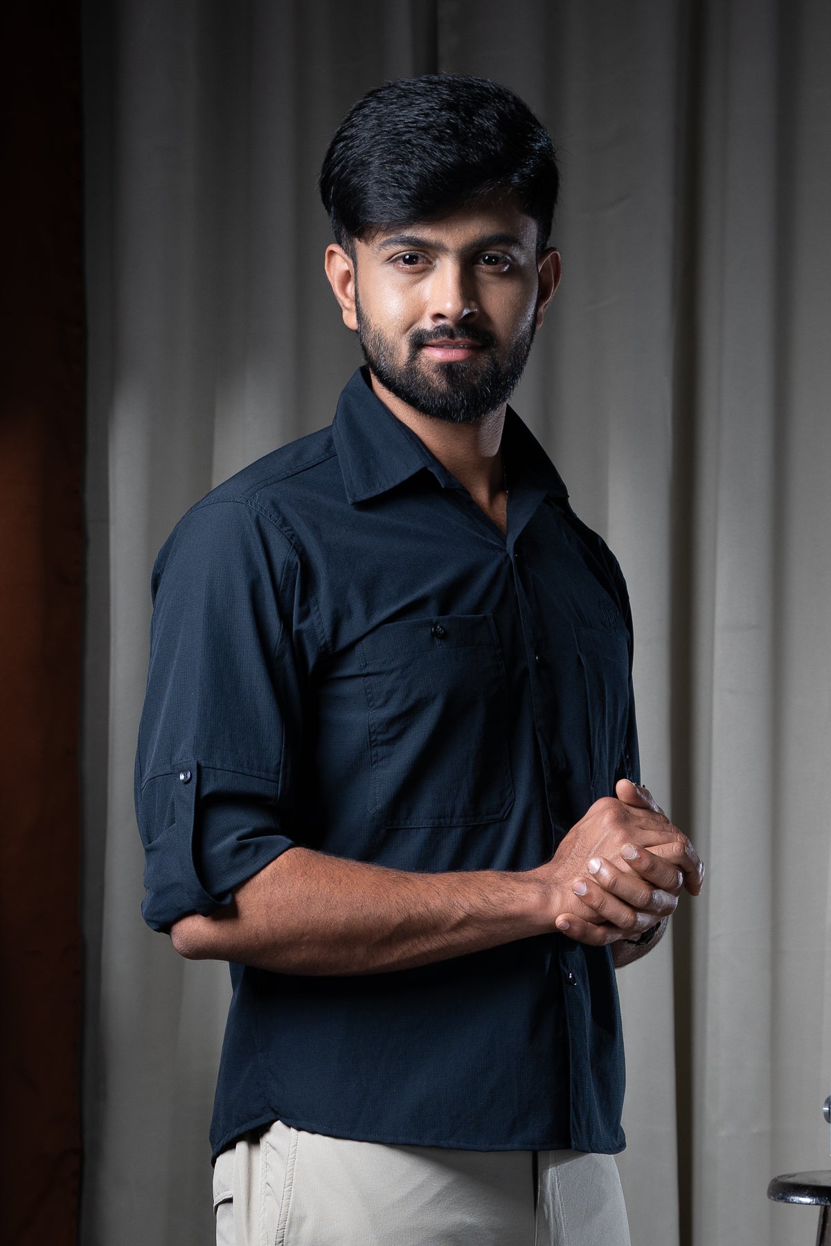 Bhadra Full Sleeve Shirt - Dry Fit Navy Blue