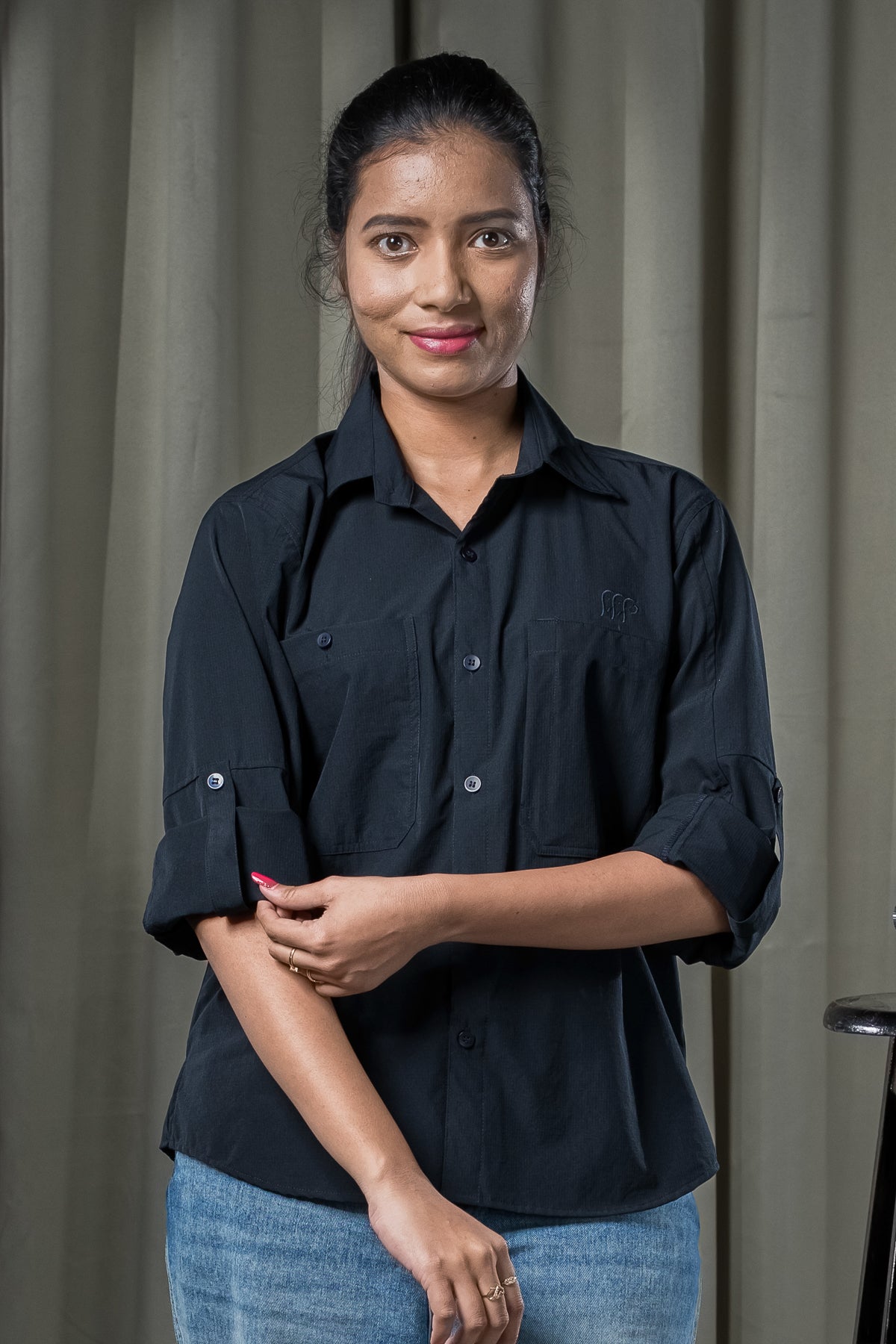 Bhadra Full Sleeve Shirt - Dry Fit Navy Blue