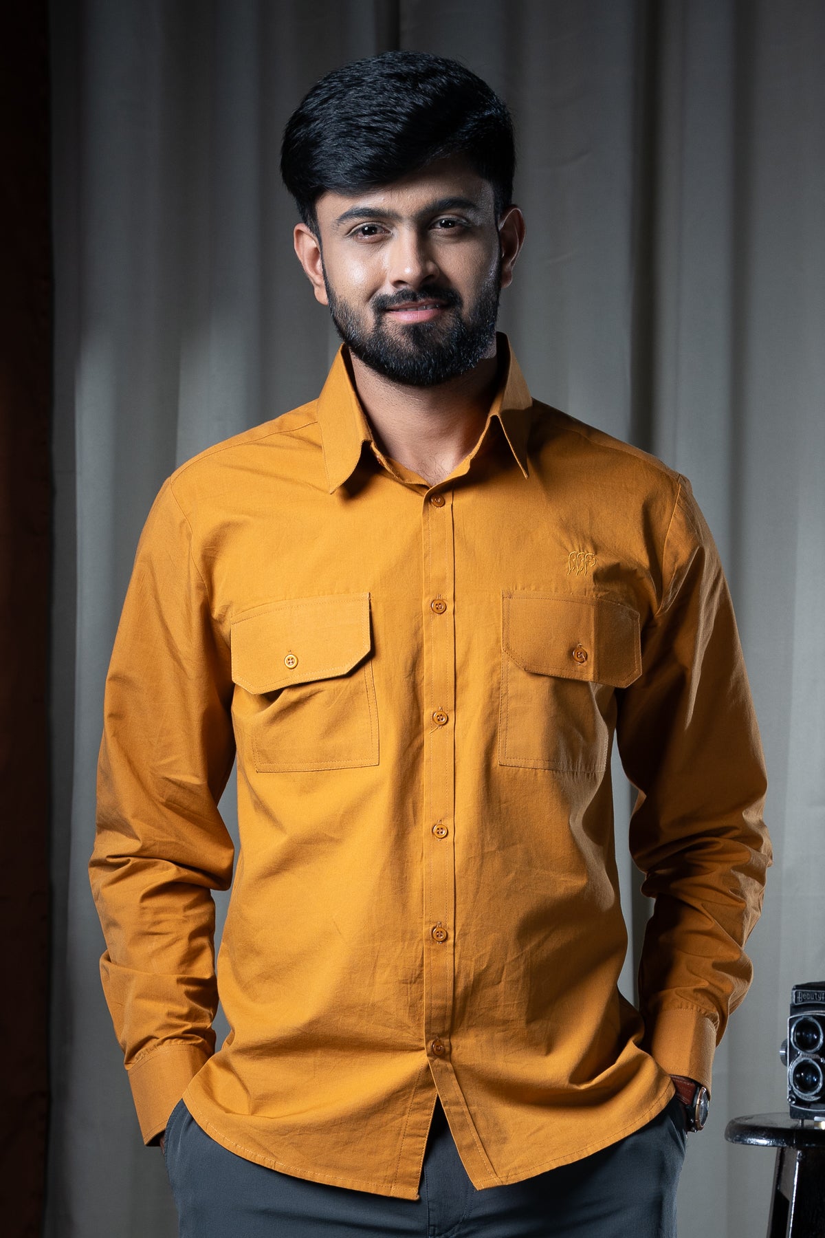 Kali Full Sleeve Shirt - Cotton Mustard