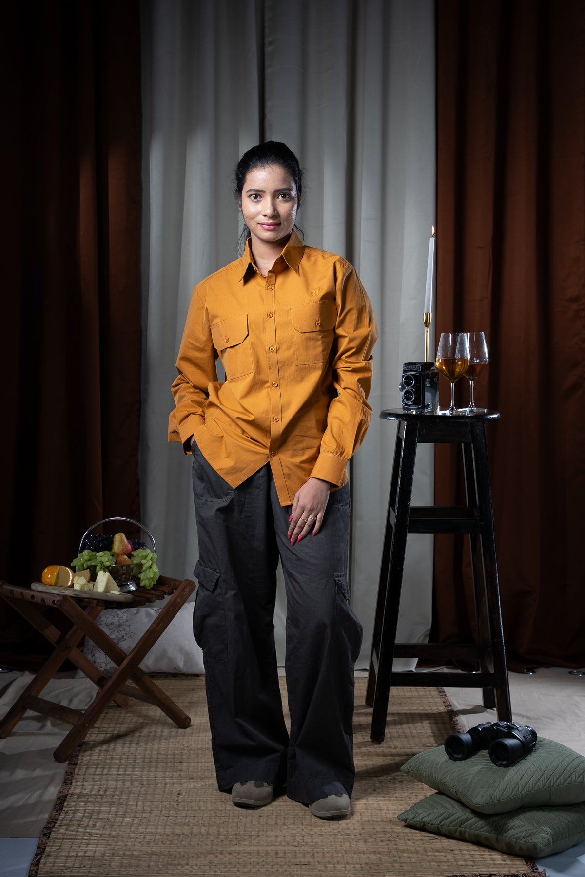 Kali Full Sleeve Shirt - Cotton Mustard