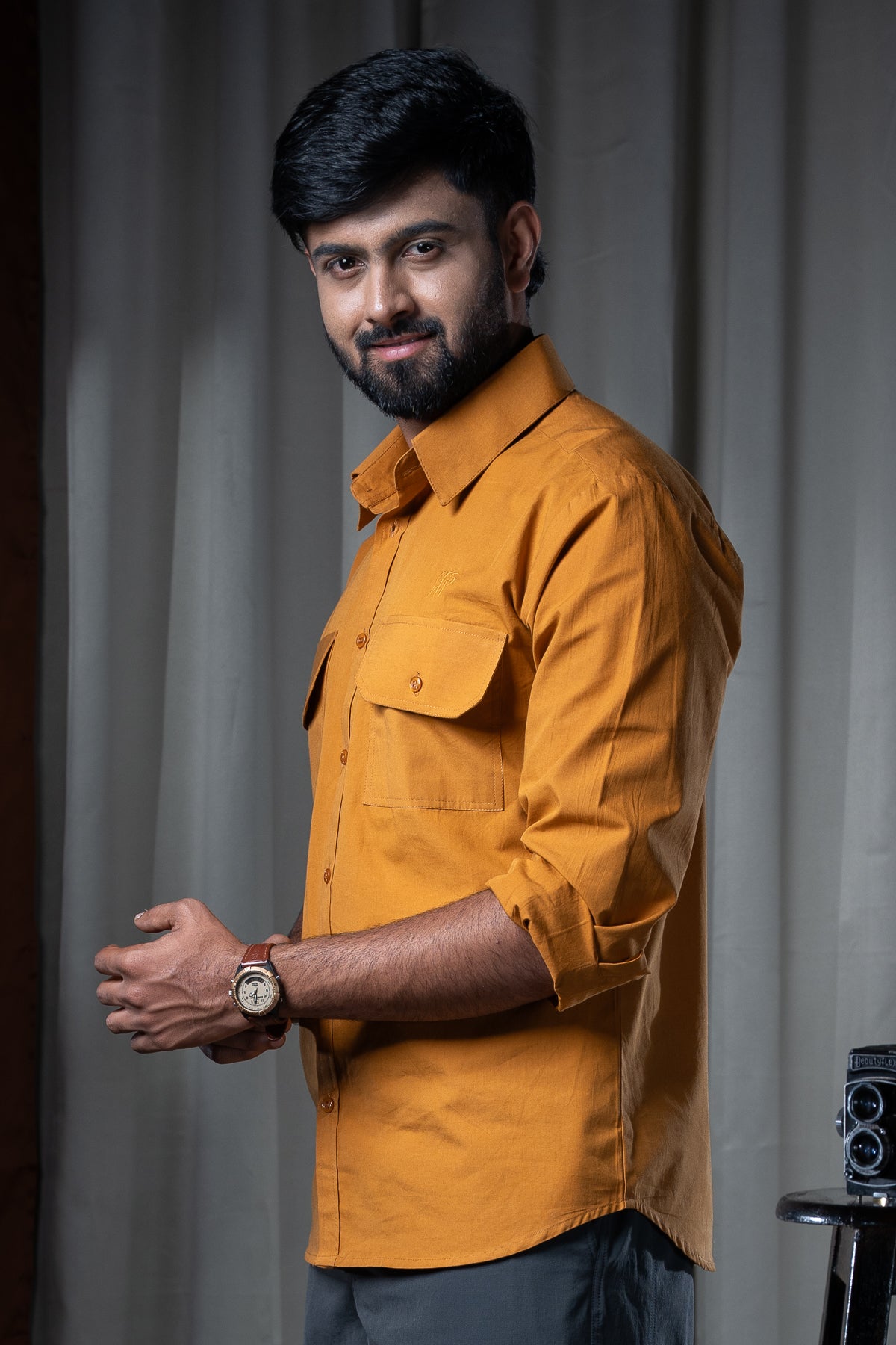 Kali Full Sleeve Shirt - Cotton Mustard