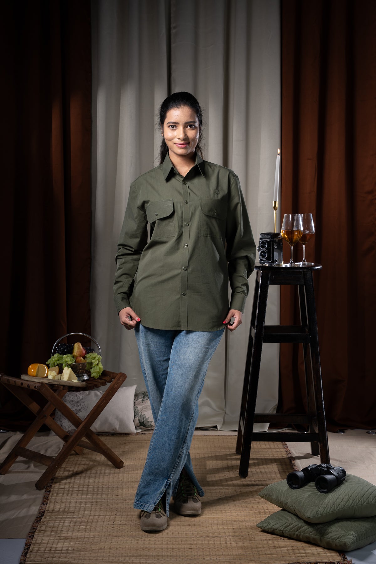 Kali Full Sleeve Shirt - Cotton Green