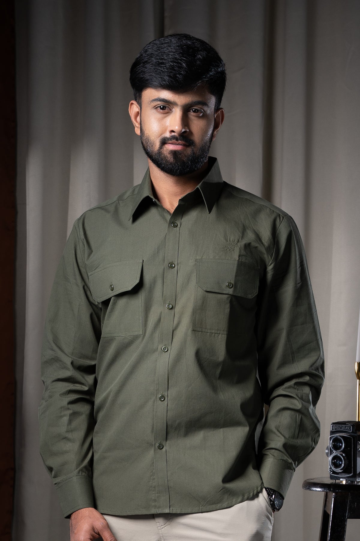 Kali Full Sleeve Shirt - Cotton Green