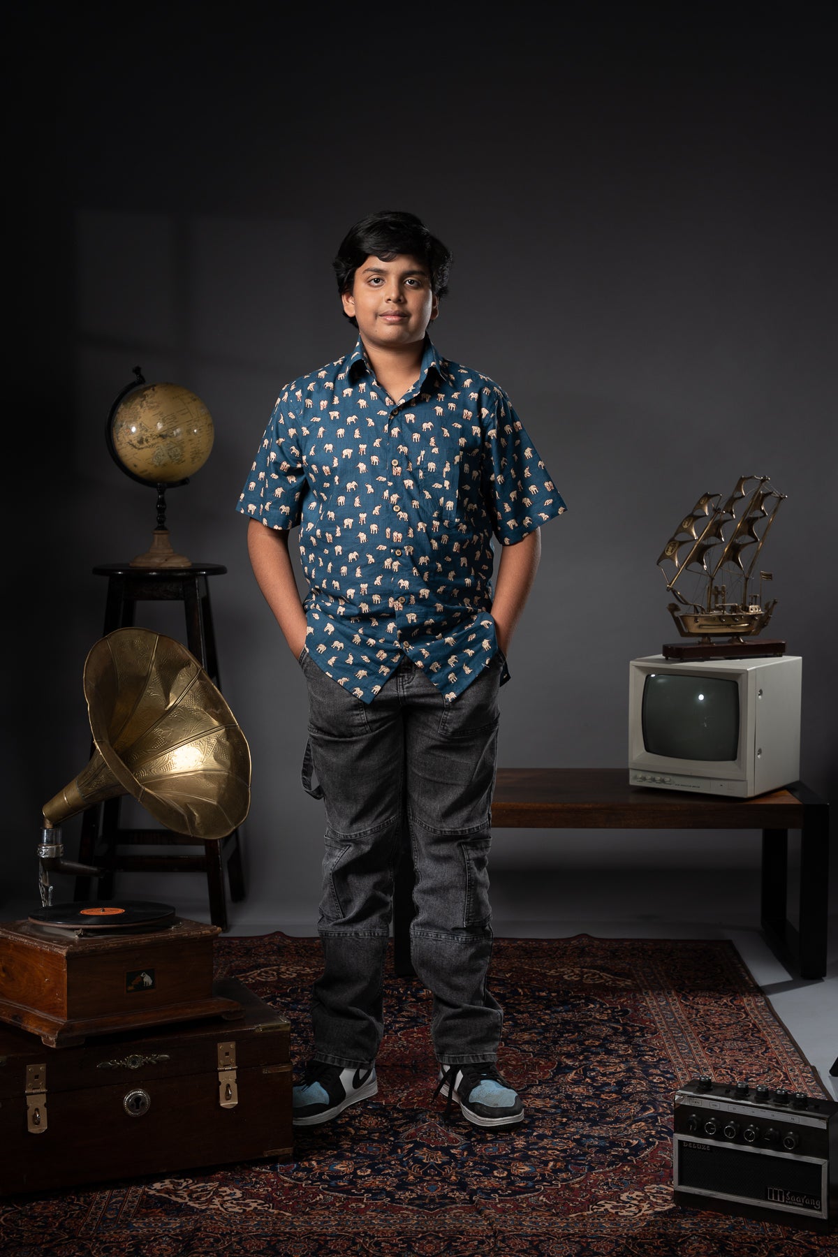 Cub Beige Elephant Printed Shirts