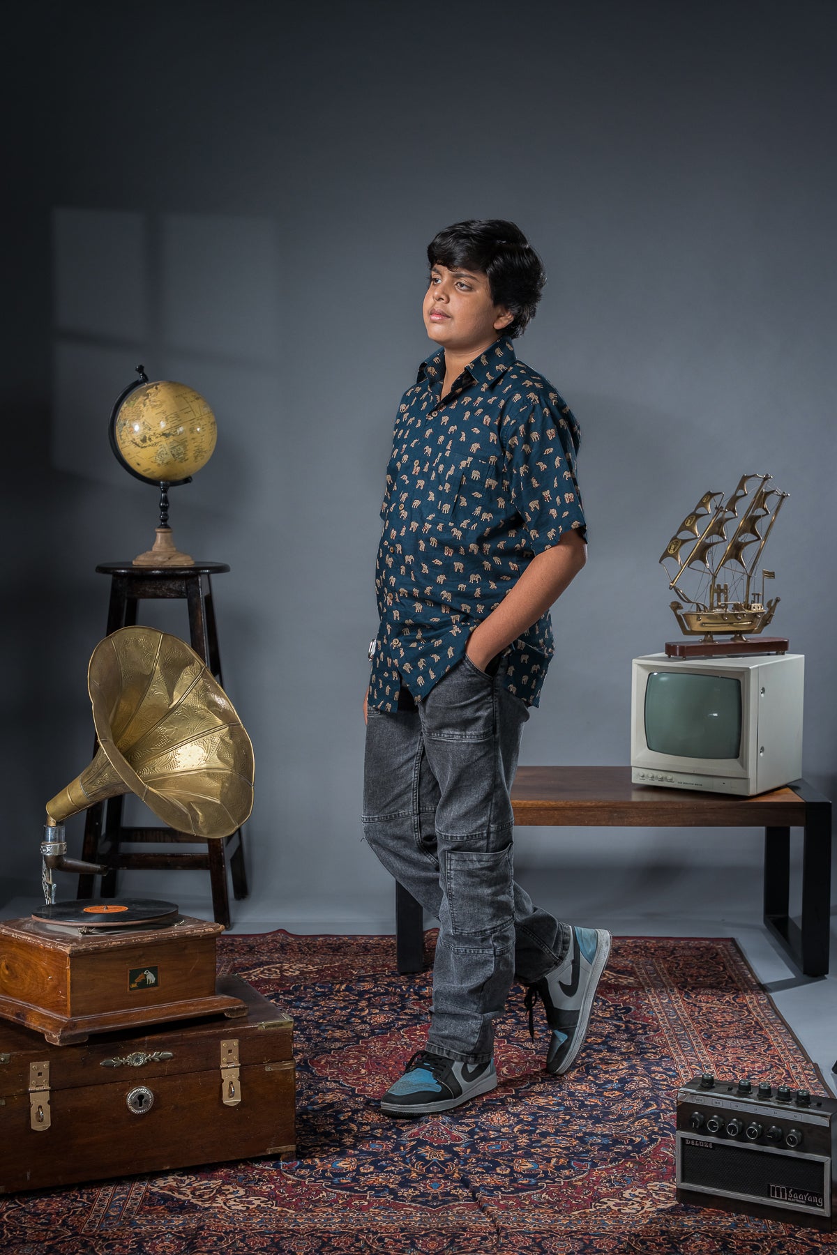 Cub Beige Elephant Printed Shirts