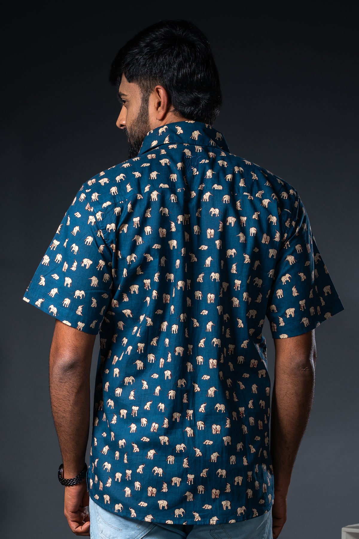 Beige Elephant Printed Shirts