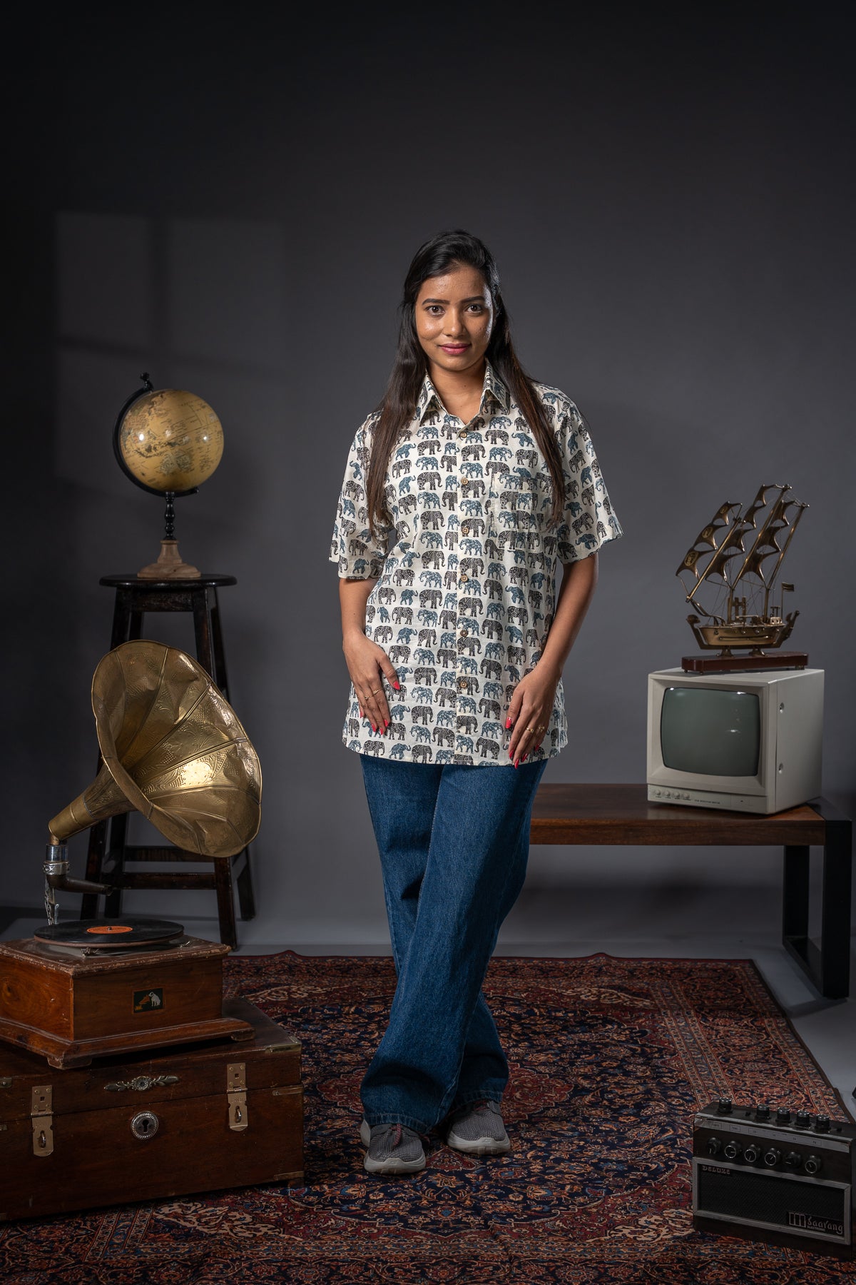Grey Elephant Printed Shirts