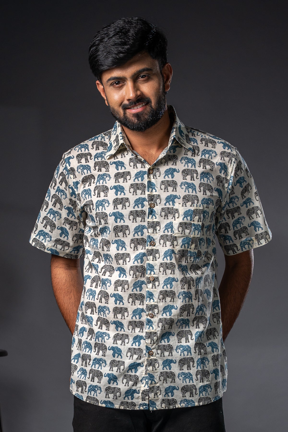 Grey Elephant Printed Shirts