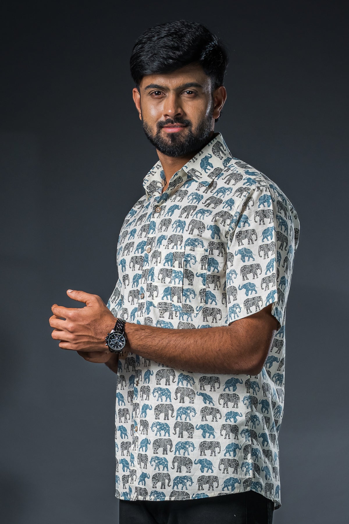 Grey Elephant Printed Shirts