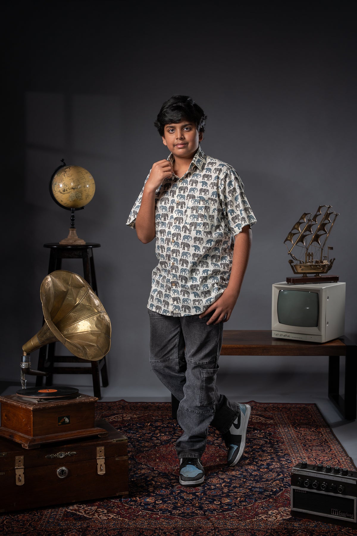Cub Grey Elephant Printed Shirts