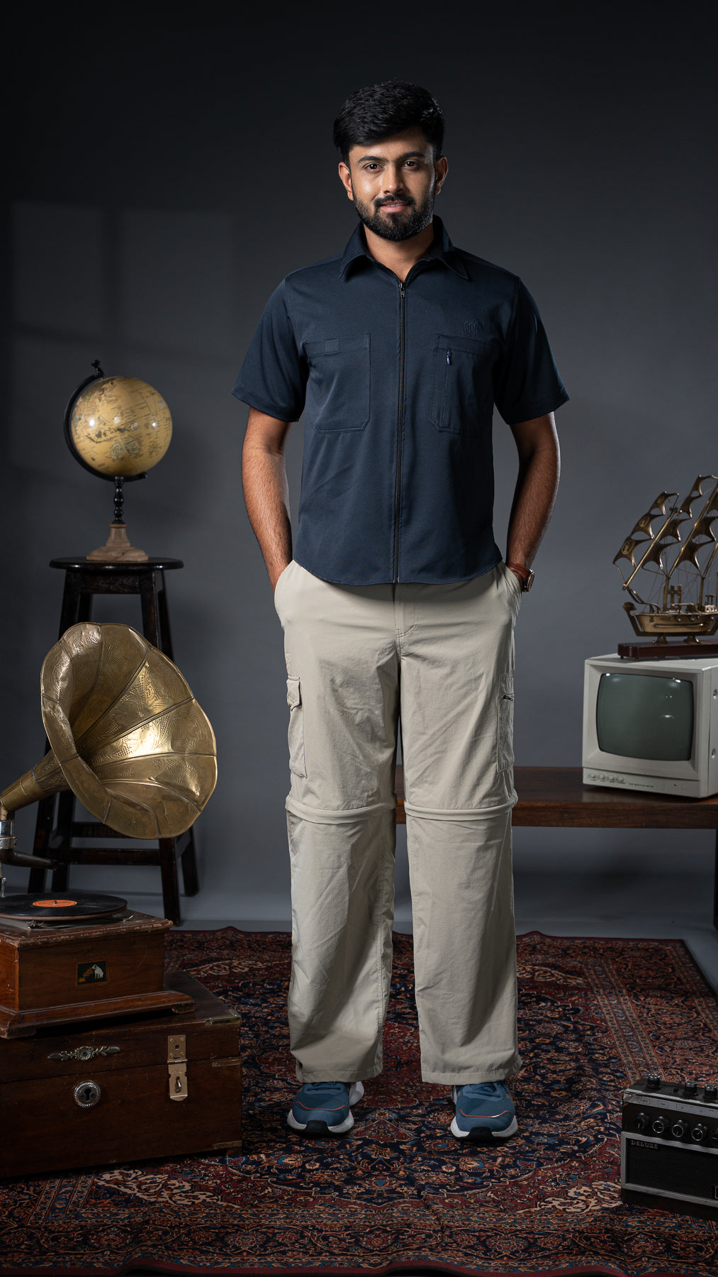 Kabini Half Sleeve Shirt - Dry Fit Navy Blue