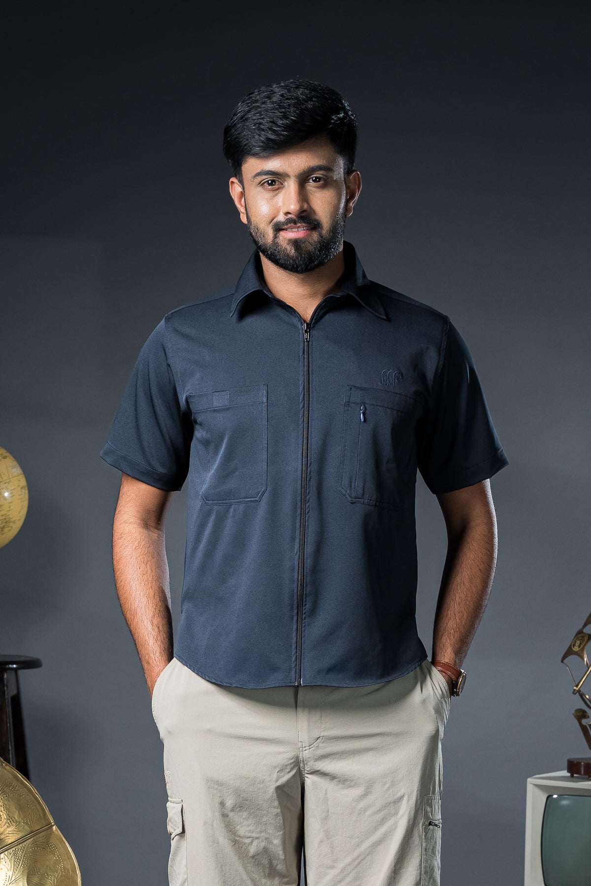 Kabini Half Sleeve Shirt - Dry Fit Navy Blue