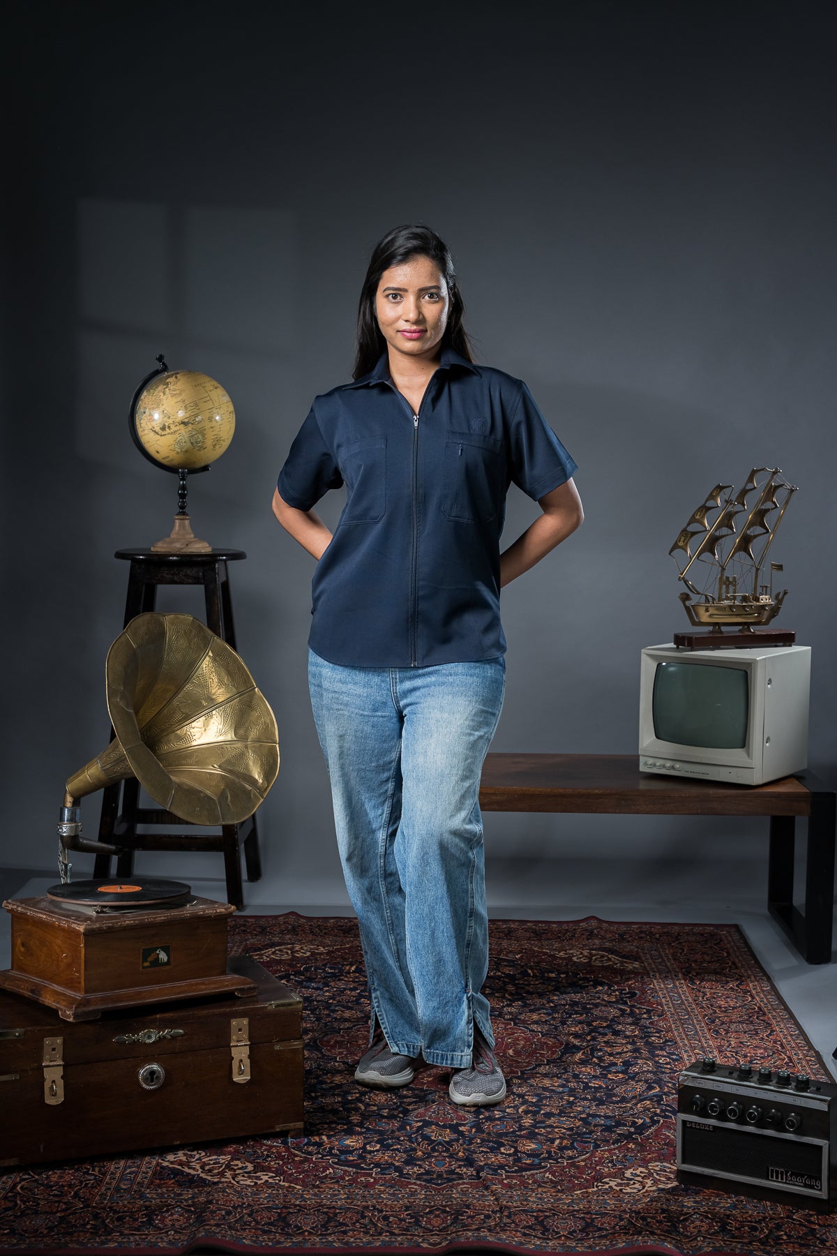 Kabini Half Sleeve Shirt - Dry Fit Navy Blue