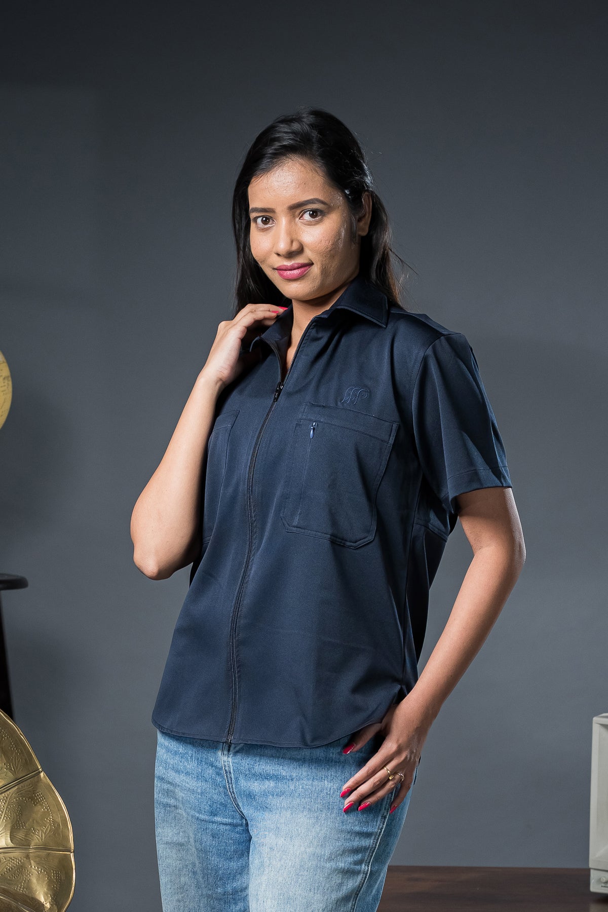 Kabini Half Sleeve Shirt - Dry Fit Navy Blue