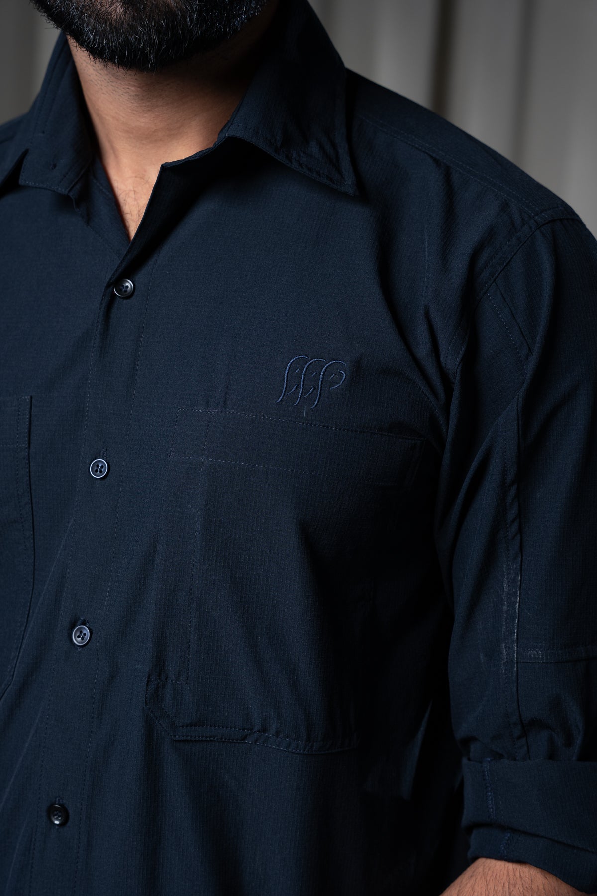 Bhadra Full Sleeve Shirt - Dry Fit Navy Blue