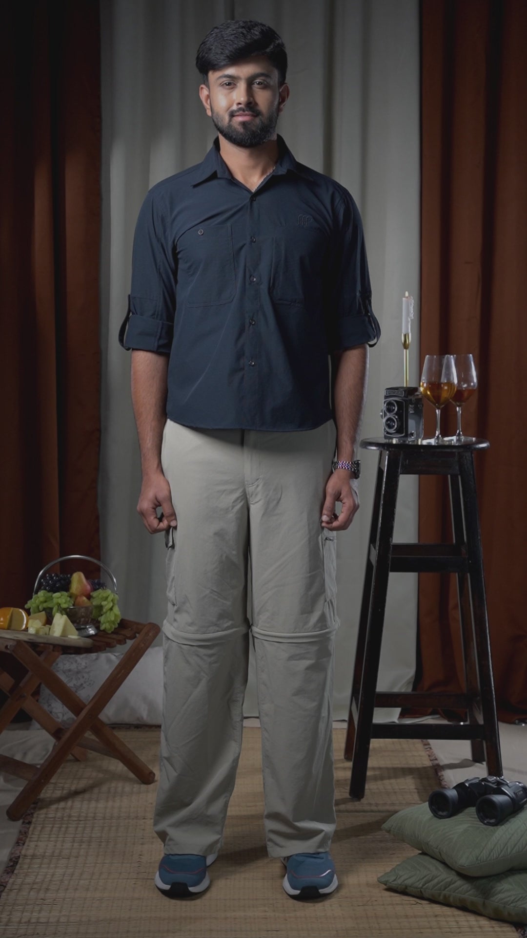 Bhadra Full Sleeve Shirt - Dry Fit Navy Blue