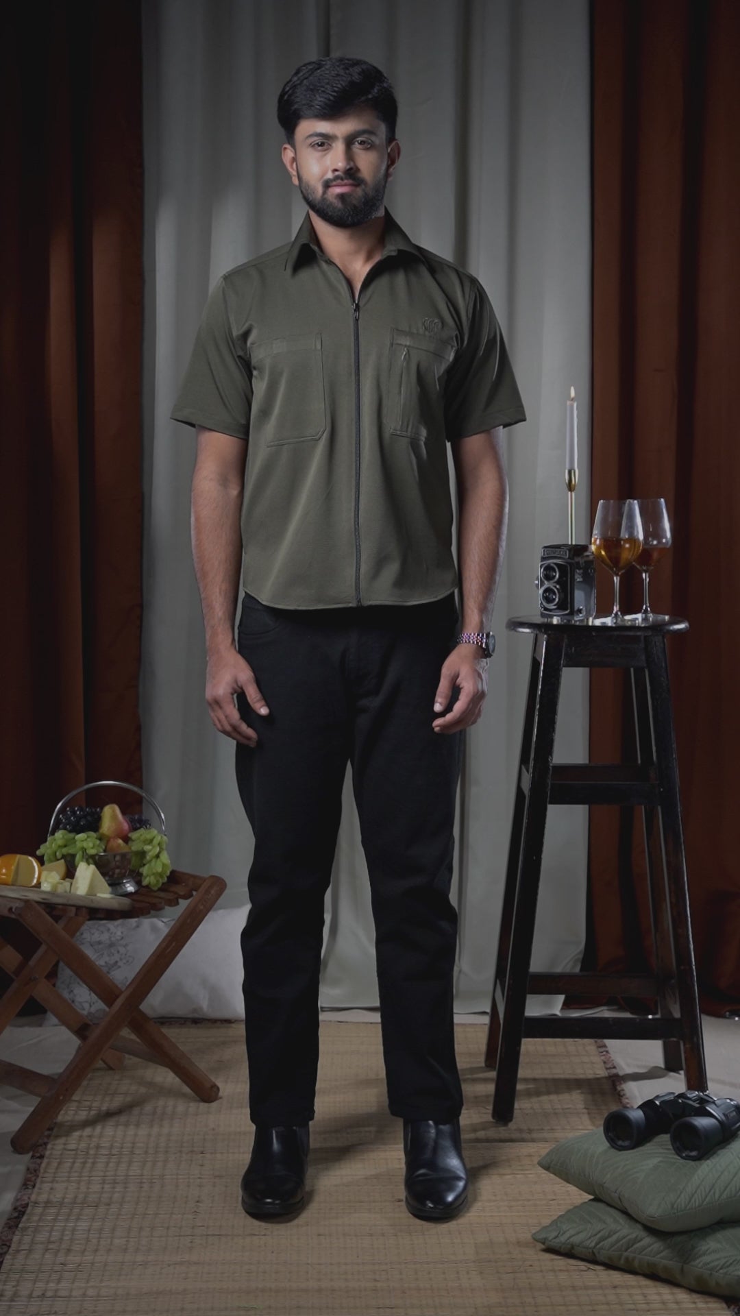 Kabini Half Sleeve Shirt - Dry Fit Bottle Green