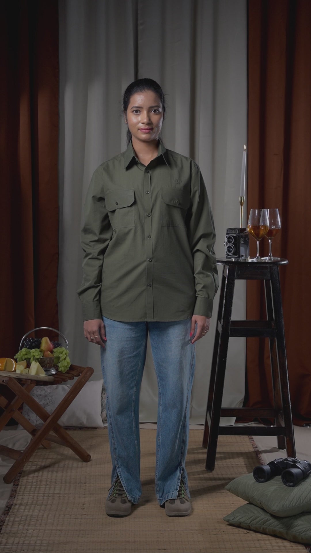 Kali Full Sleeve Shirt - Cotton Green