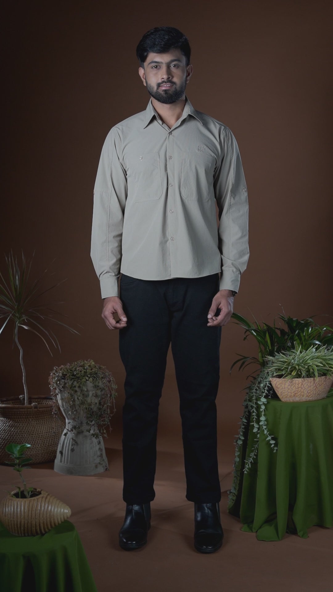 Bhadra Full Sleeve Shirt - Dry Fit Beige