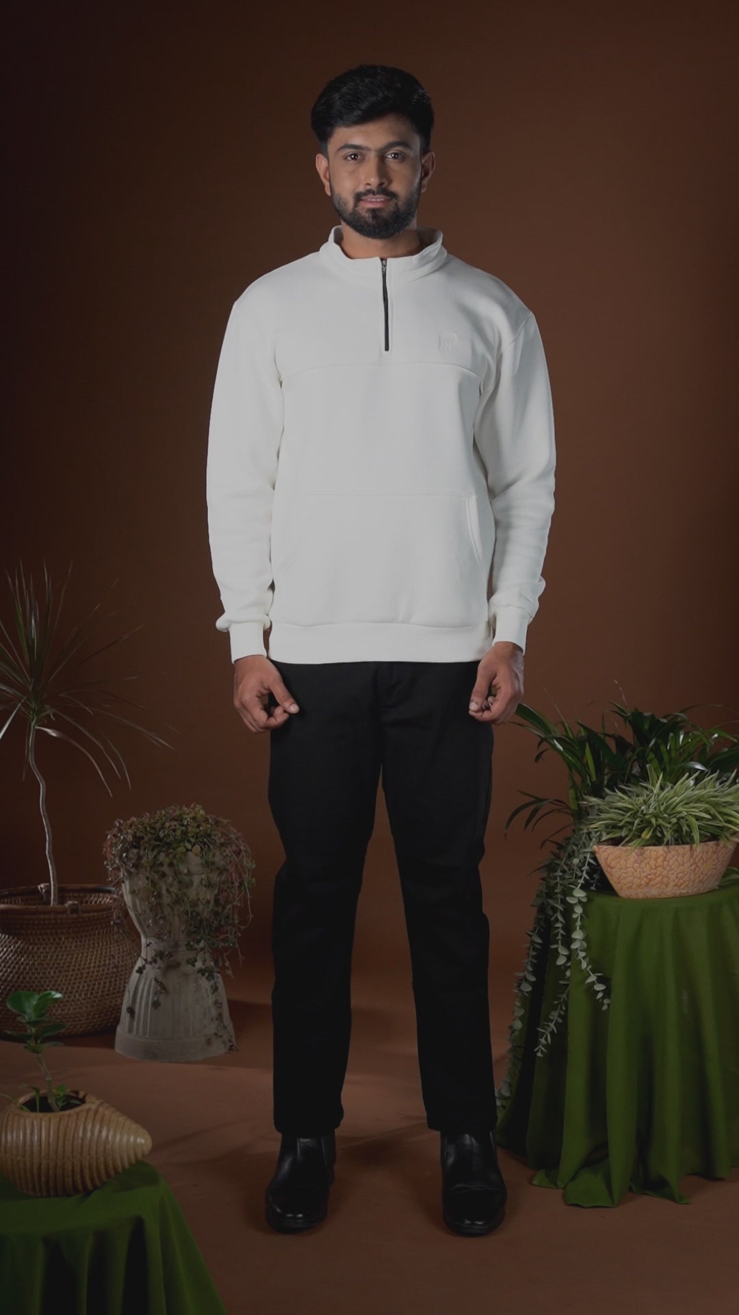 Otter Half Zipper Jacket - Off White