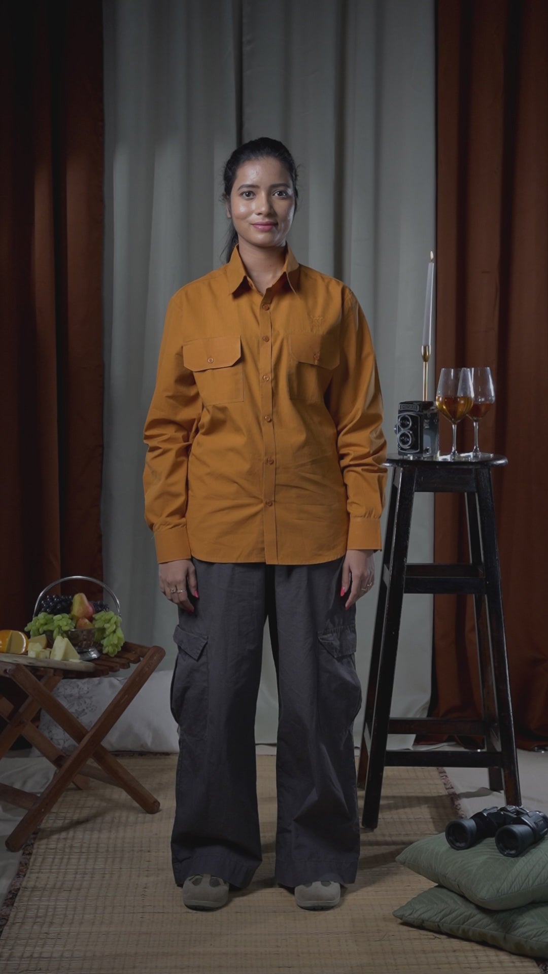 Kali Full Sleeve Shirt - Cotton Mustard