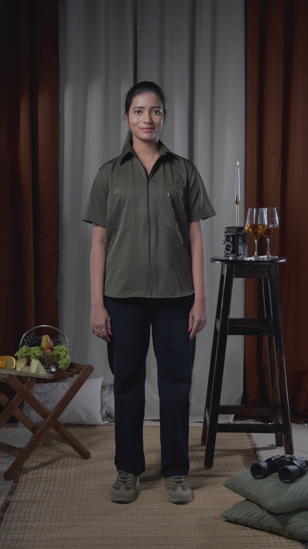 Kabini Half Sleeve Shirt - Dry Fit Bottle Green